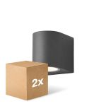 Lot 2x D'Lite Applique Murale Vossem Noir | IP54 - Convient Pour 1x GU10